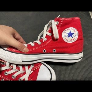 Red high top converse